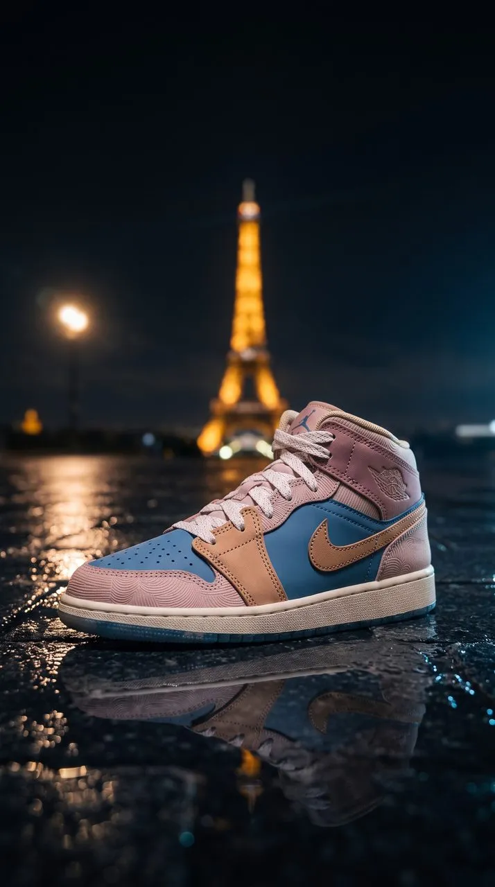 Jordan Air Jordan 1 Mid SS GS FN7452-400 Aegean Storm/Hemp-Pink Oxford